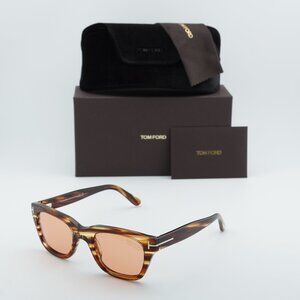Tom Ford Snowdon FT0237 53E Square Sunglasses - Havana/Brown Photochromic